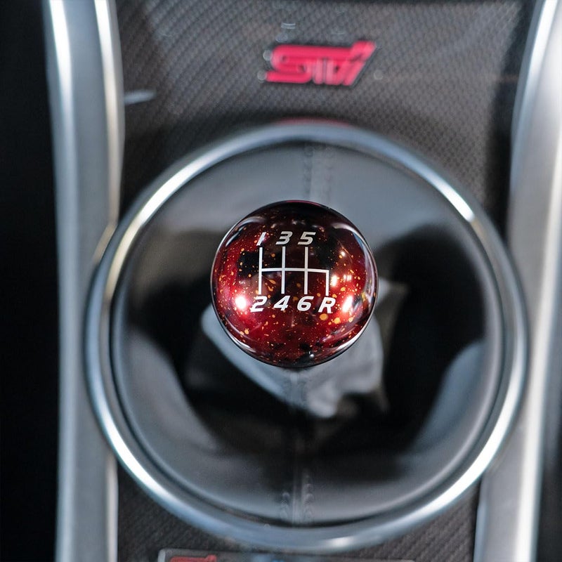 Billetworkz Cosmic Space Shift Knob Compatible with Subaru 6 Speed WRX: 2015-25 / STI: 2004-21, Cosmic Red - Image 3